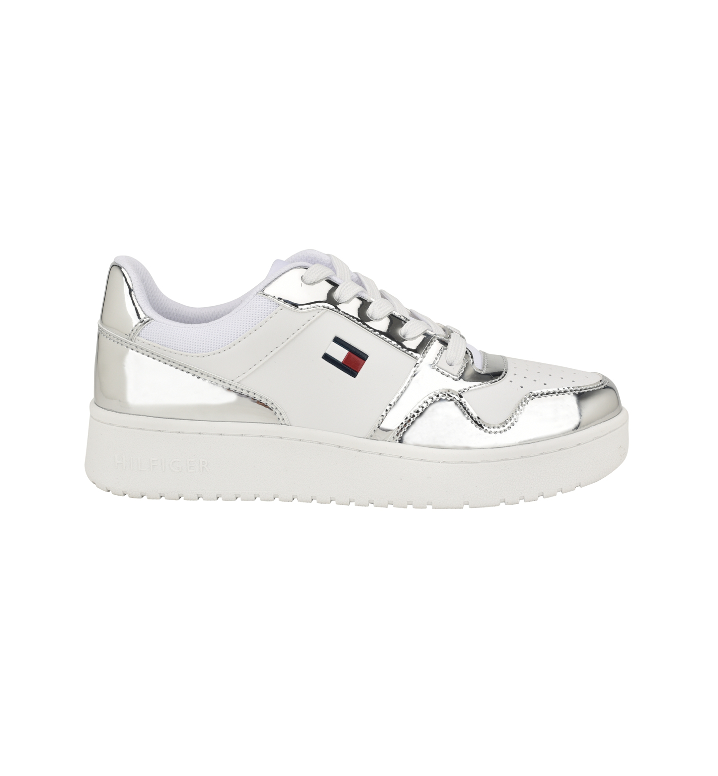 Tommy Hilfiger Women's Twigye Lace-Up Sneakers - Silver/White