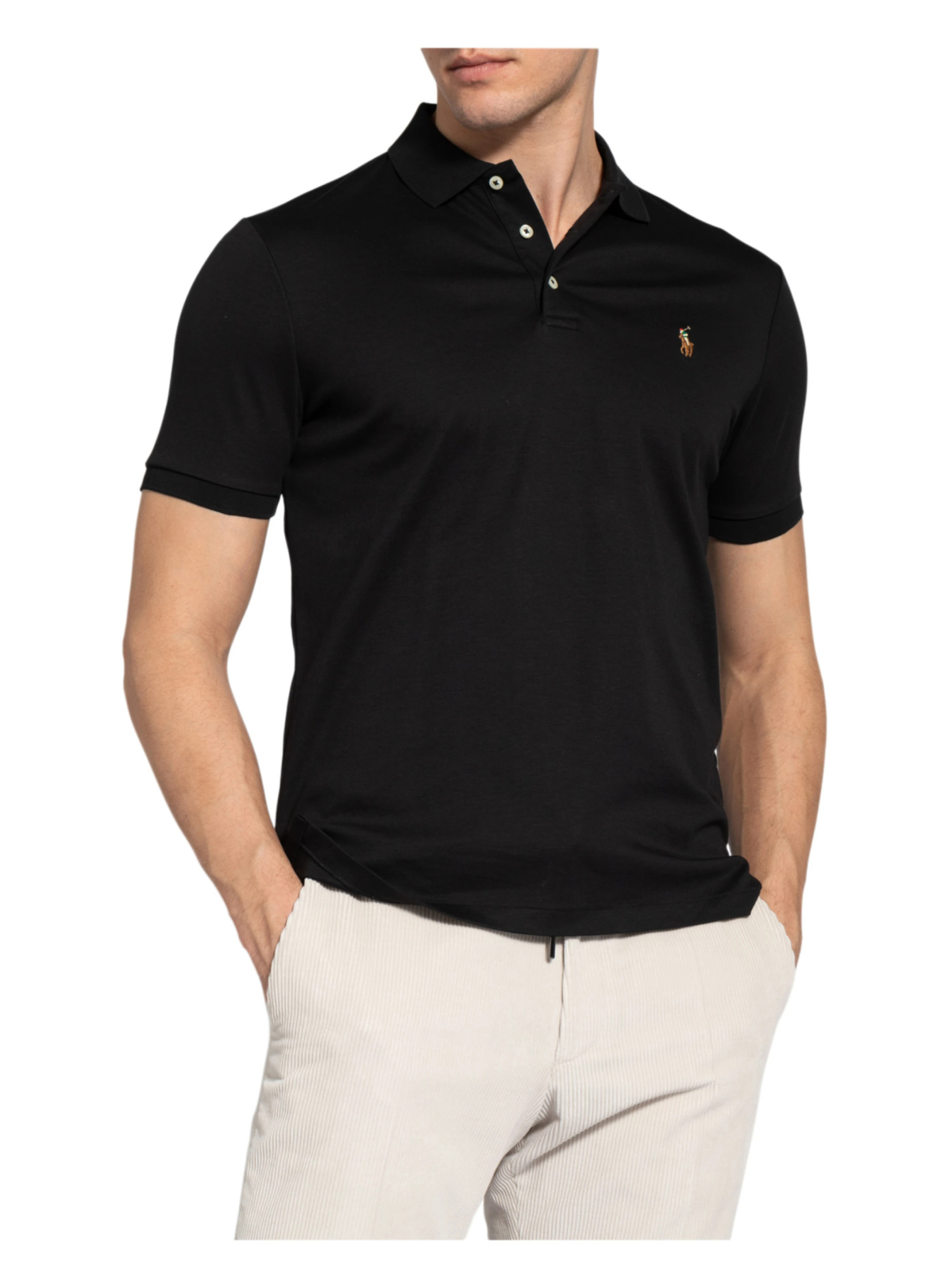 POLO RALPH LAUREN Jersey-Poloshirt Custom Slim Fit – SCHWARZ