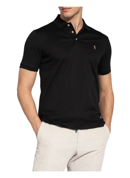 POLO RALPH LAUREN Jersey-Poloshirt Custom Slim Fit – SCHWARZ