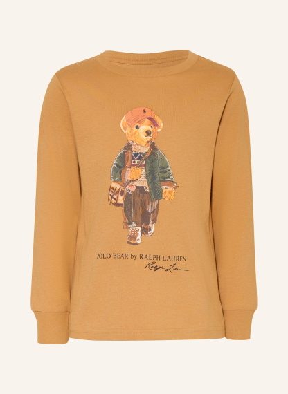 POLO RALPH LAUREN Longsleeve – CAMEL / LACHS / DUNKELGRÜN