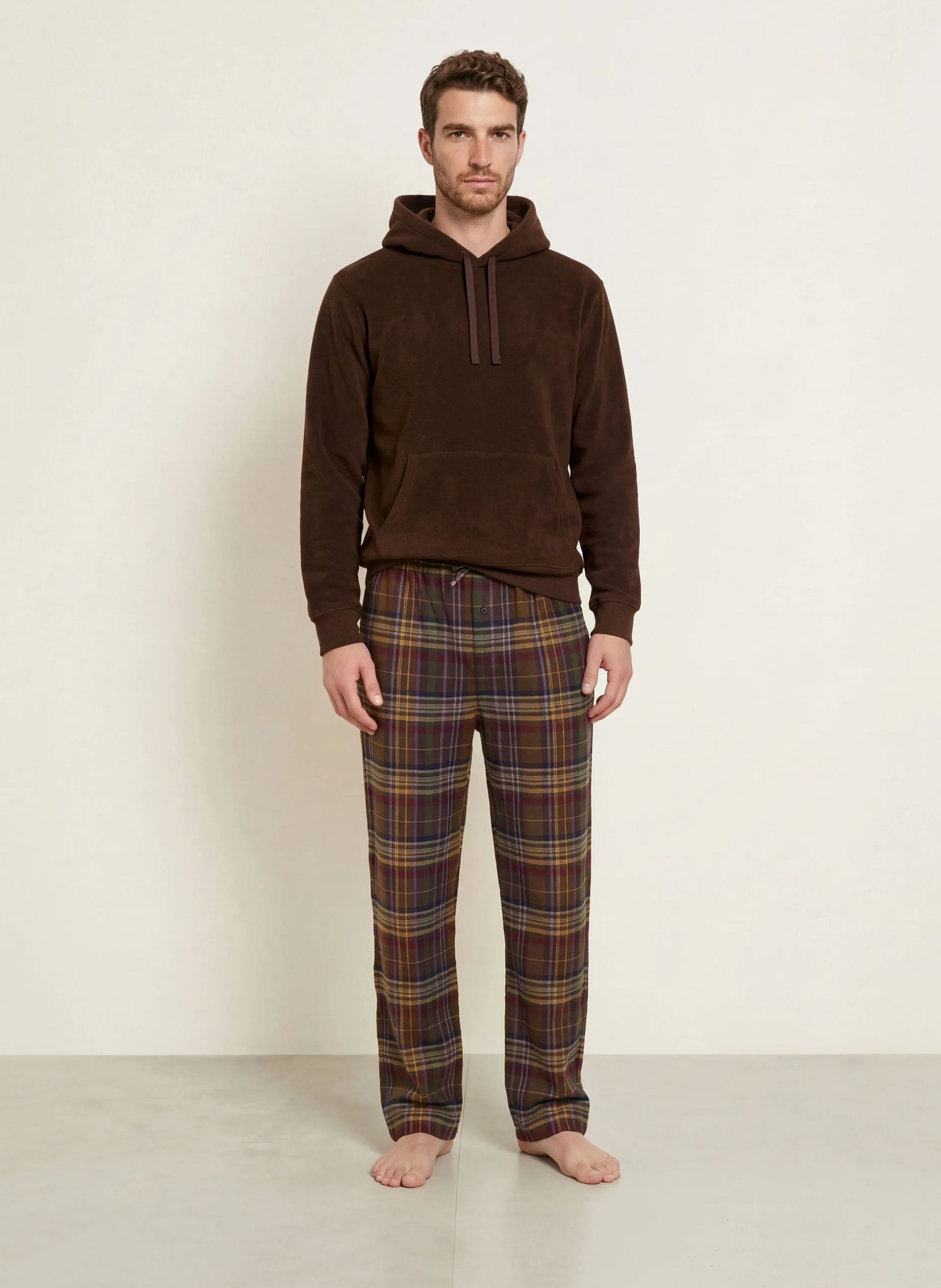 POLO RALPH LAUREN Lounge-Hose aus Flanell – BRAUN / HELLBRAUN / LILA