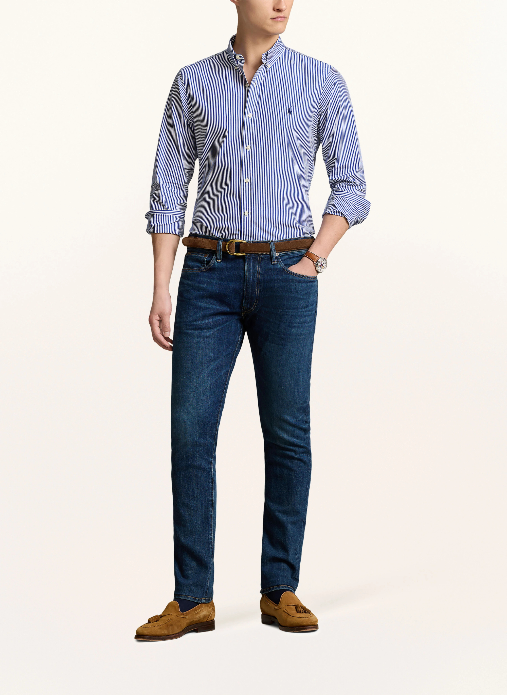 POLO RALPH LAUREN Hemd Slim Fit – BLAU / WEISS