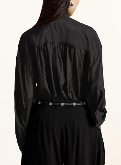 POLO RALPH LAUREN Seidenbluse HABOTAI mit Rüschen – SCHWARZ