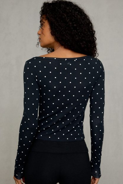 Out From Under Bec Fitted Cardigan - Black + White