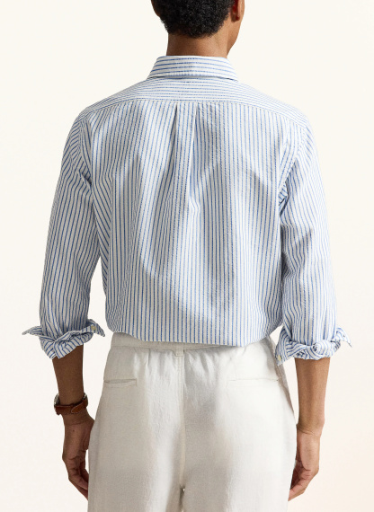 POLO RALPH LAUREN Hemd OXFORD Slim Fit – WEISS / BLAU