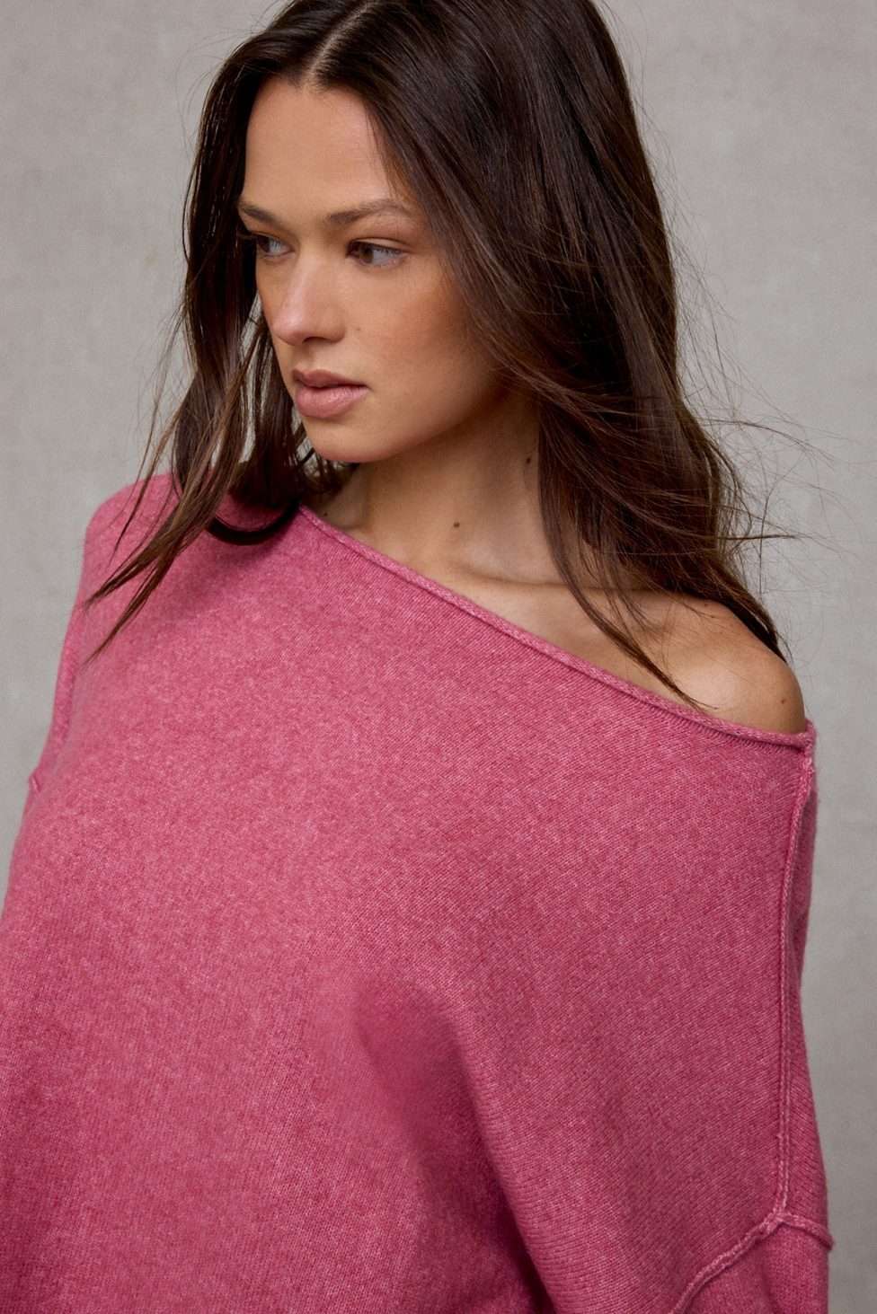 Out From Under So Soft Oversized Off-The-Shoulder Sweater - Rose