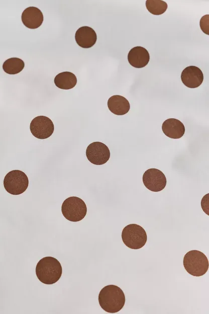 Elaine Ruffle Printed Cotton Percale Duvet Cover - Cocoa