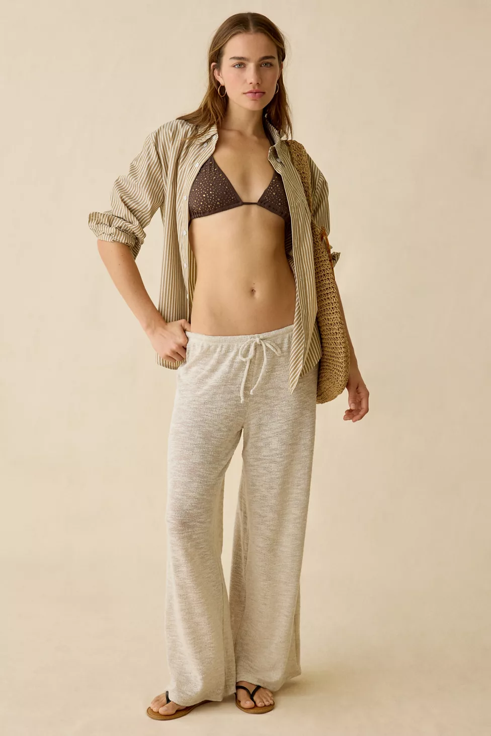 Out From Under Bella Semi-Sheer Swit Beach Pants - Neutral