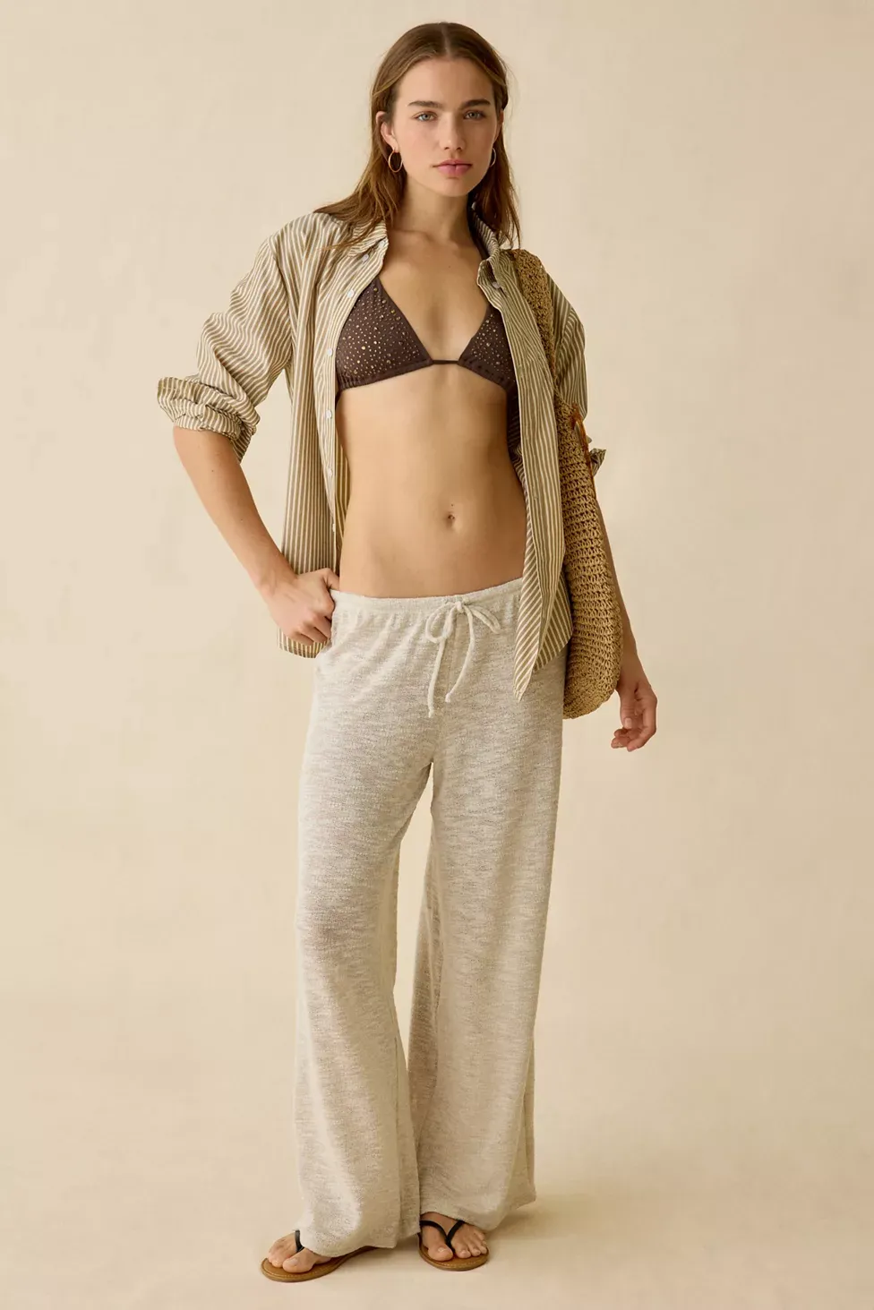 Out From Under Bella Semi-Sheer Swit Beach Pants - Neutral