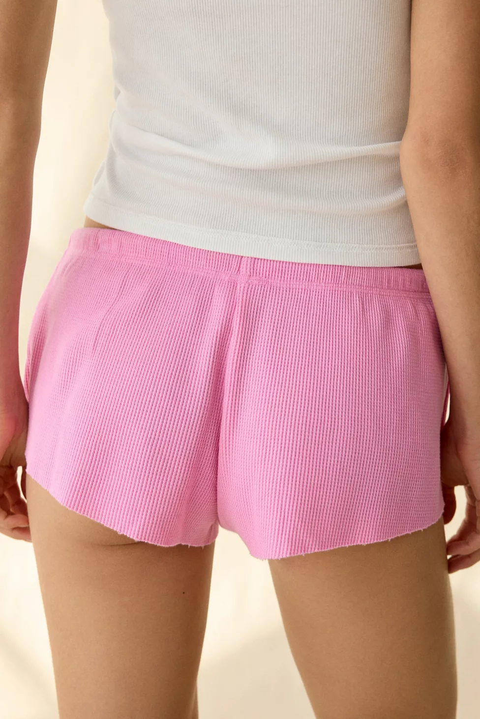 Out From Under So Fetch Waffle Knit Micro Shorts - Pink
