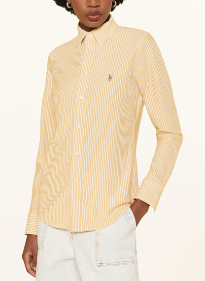 POLO RALPH LAUREN Hemdbluse aus Piqué – CAMEL / WEISS