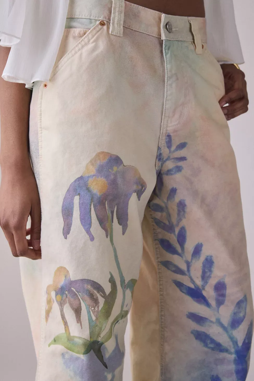 BDG Jaya Printed Baggy Pants - Painted Floral