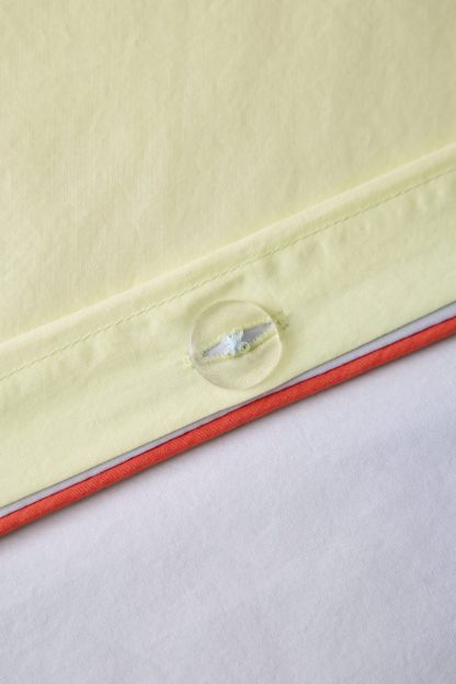 Jordan Reversible Piped Edge Cotton Percale Duvet Cover - Skywriting/Green Combo