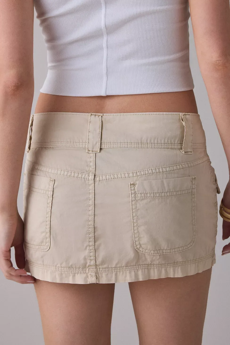 BDG Trail Star Utility Mini Skirt - Ivory