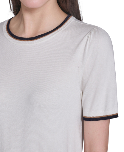 Tommy Hilfiger Women's Short-Sleeve Crewneck Sweater - Ivory Multi