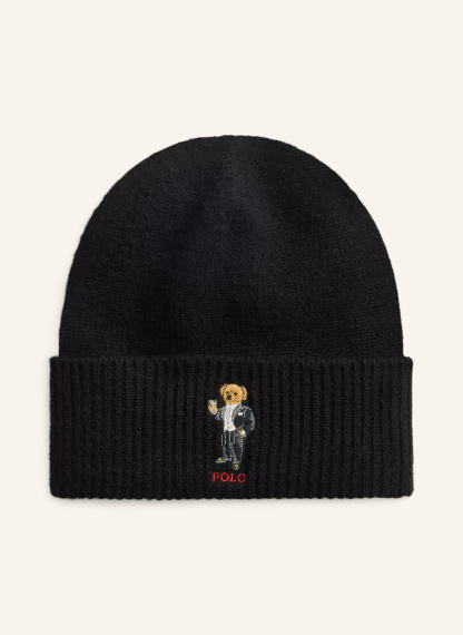 POLO RALPH LAUREN Mütze mit Cashmere – SCHWARZ