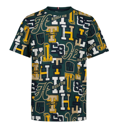 Tommy Hilfiger Boys' 8-20 Logo Print Short-Sleeve T-Shirt - June Bug