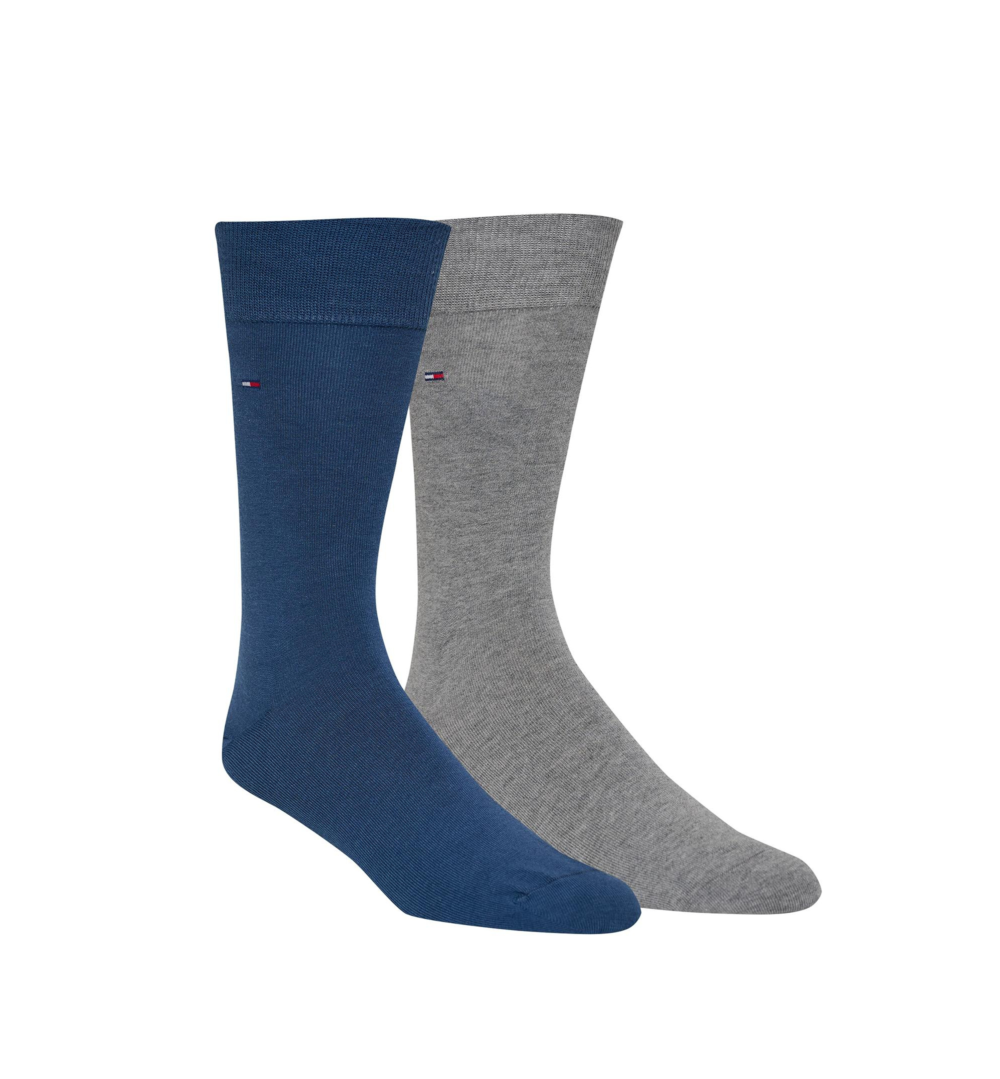 Tommy Hilfiger Men's Solid Dress Socks, 2-Pack - Blue/Gray