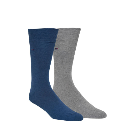 Tommy Hilfiger Men's Solid Dress Socks, 2-Pack - Blue/Gray