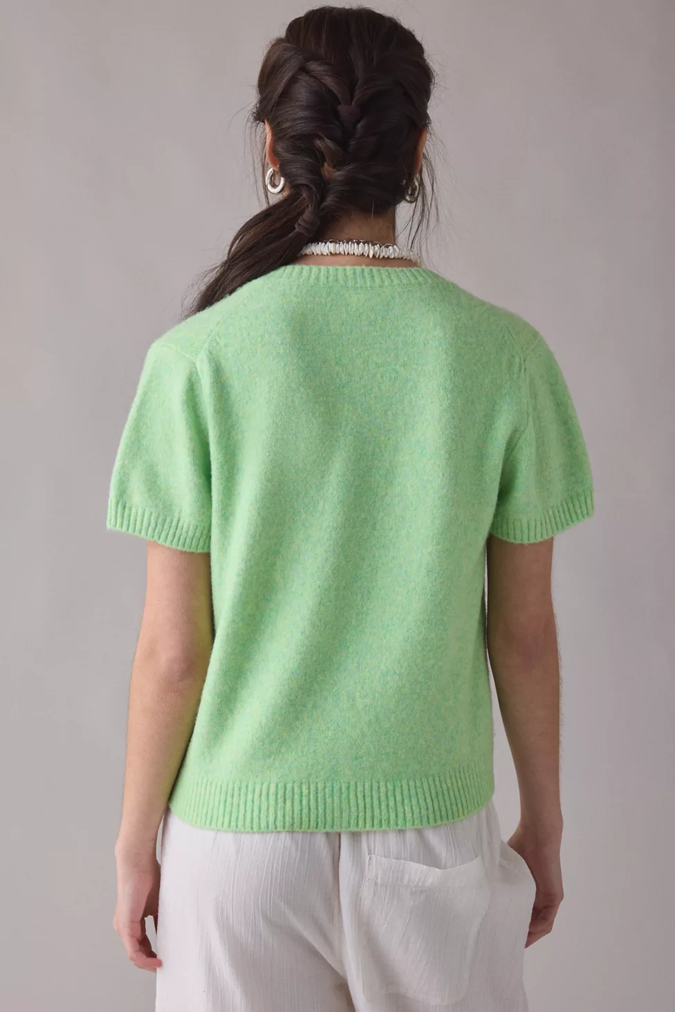 Kimchi Blue Rachel Short Sleeve Cardigan - Pistachio Green
