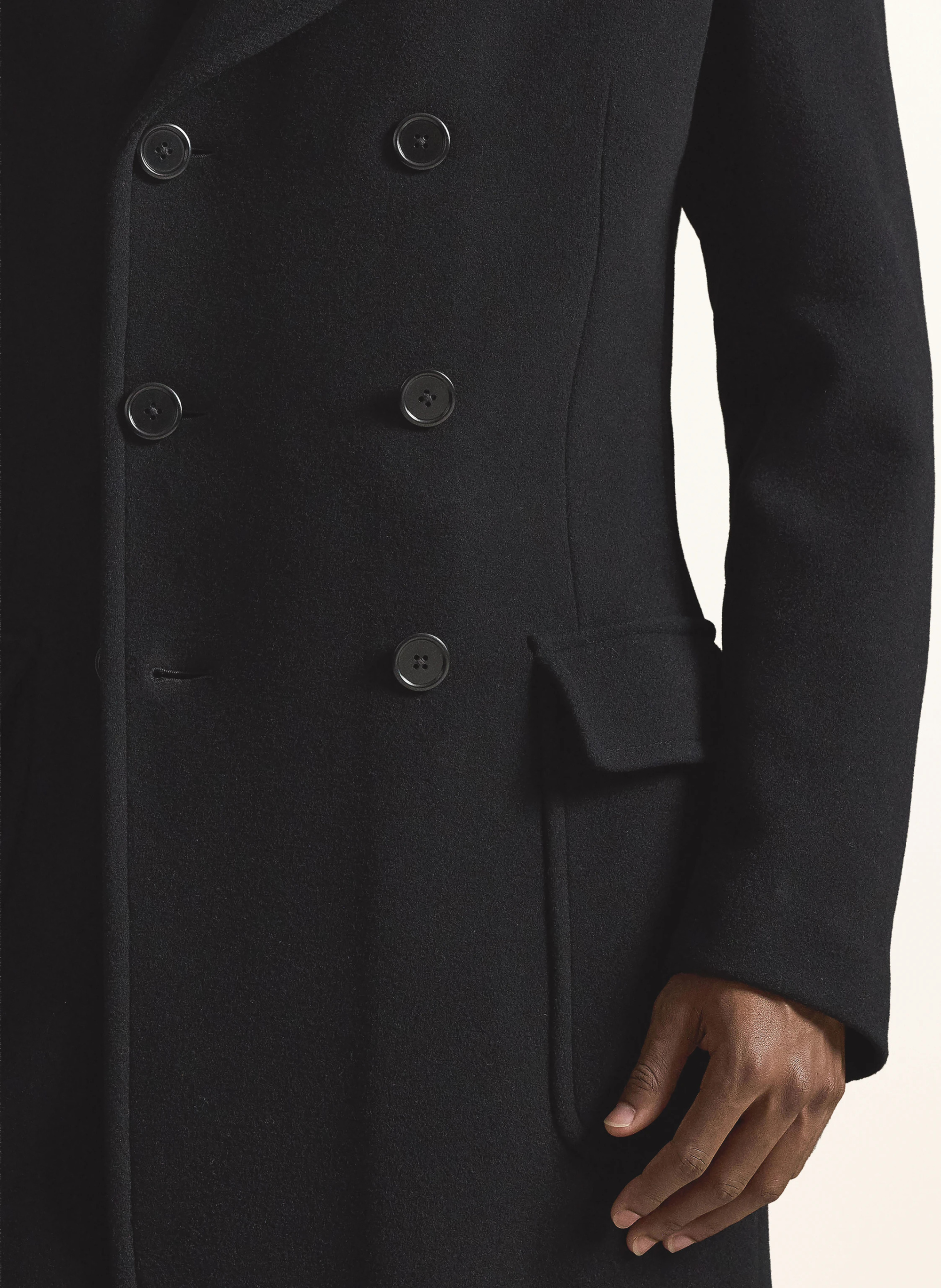 POLO RALPH LAUREN Wollmantel MELTON – SCHWARZ