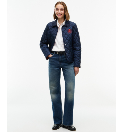 Tommy Hilfiger Women's Crest Quilted Barn Jacket - Dark Blue