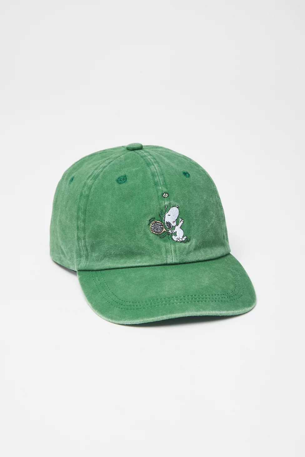 Peanuts Snoopy Embroidered Icon Washed Dad Hat - Green