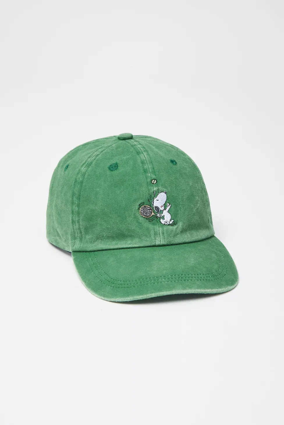 Peanuts Snoopy Embroidered Icon Washed Dad Hat - Green