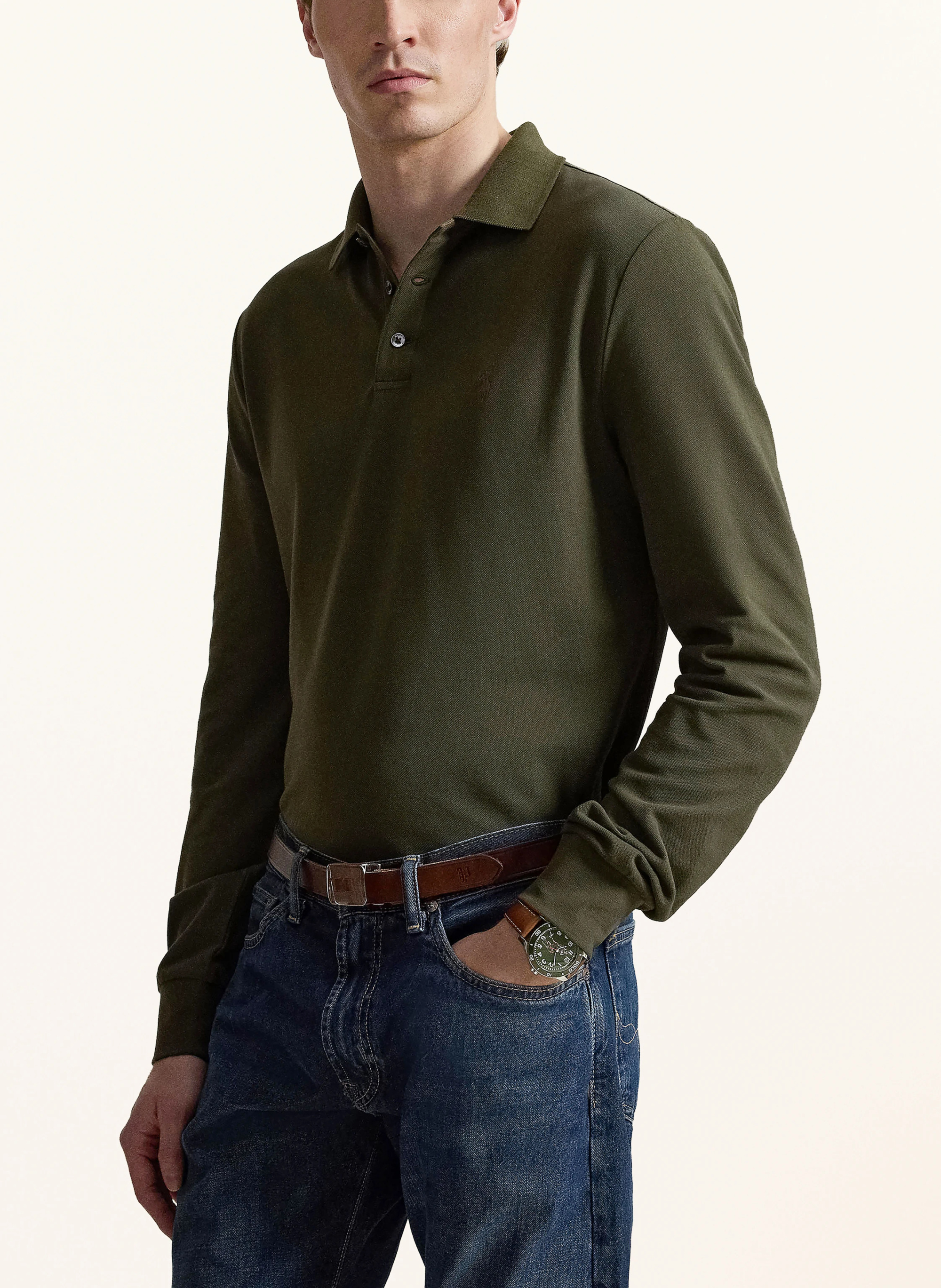 POLO RALPH LAUREN Strick-Poloshirt – KHAKI