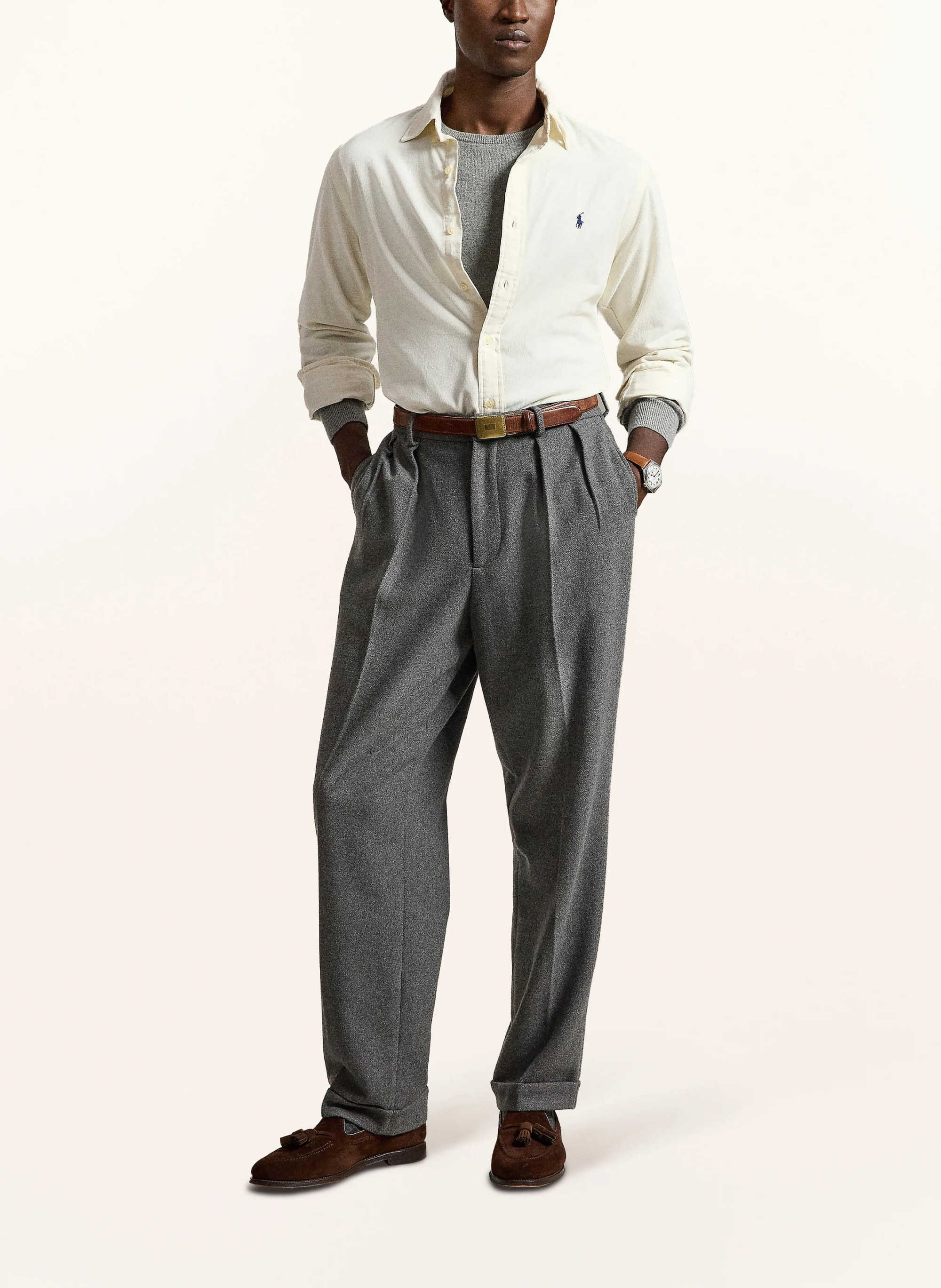POLO RALPH LAUREN Cordhemd Custom Fit – CREME