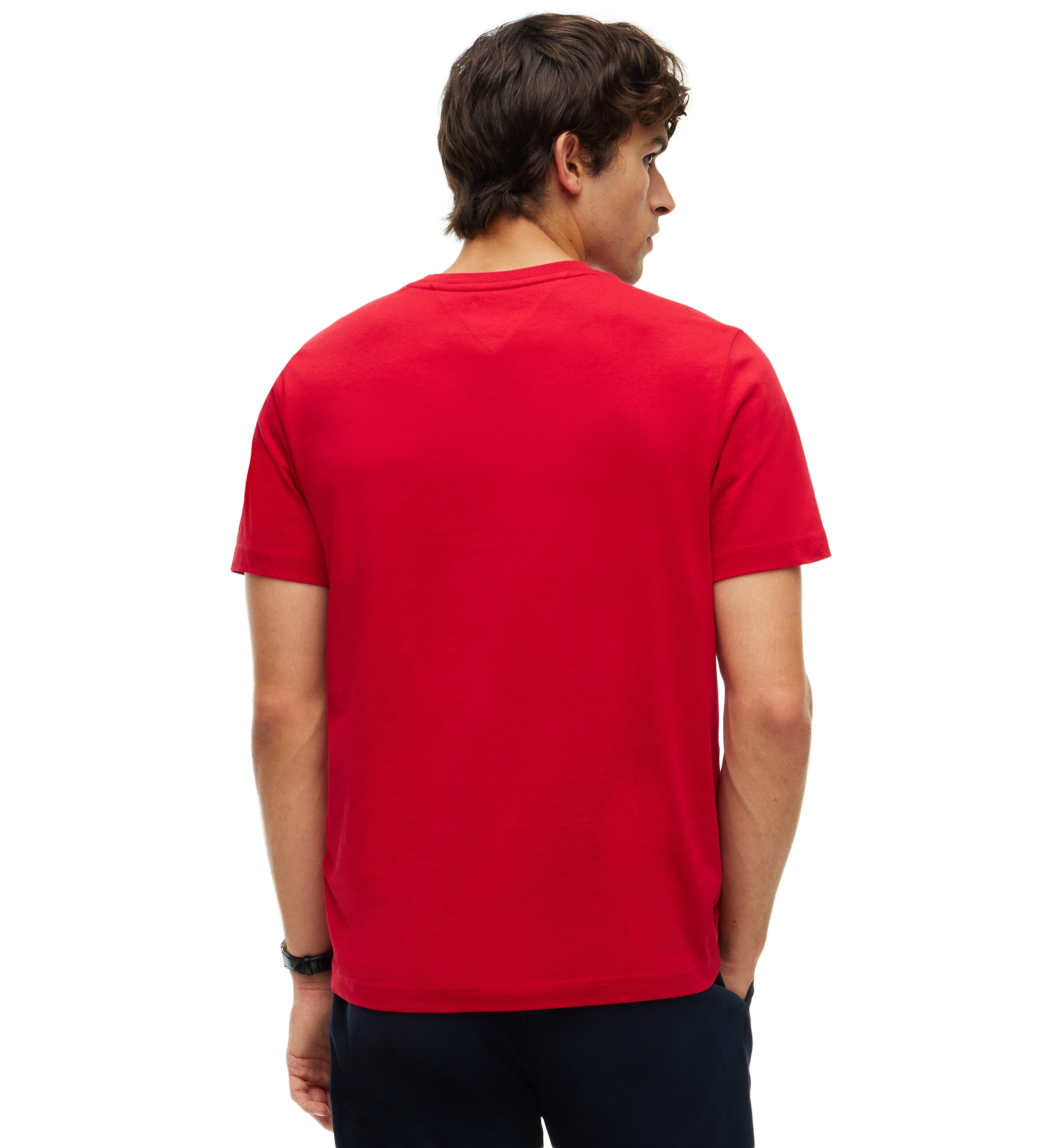 Tommy Hilfiger Men's Brand Love Small Flag T-Shirt - Medium Red