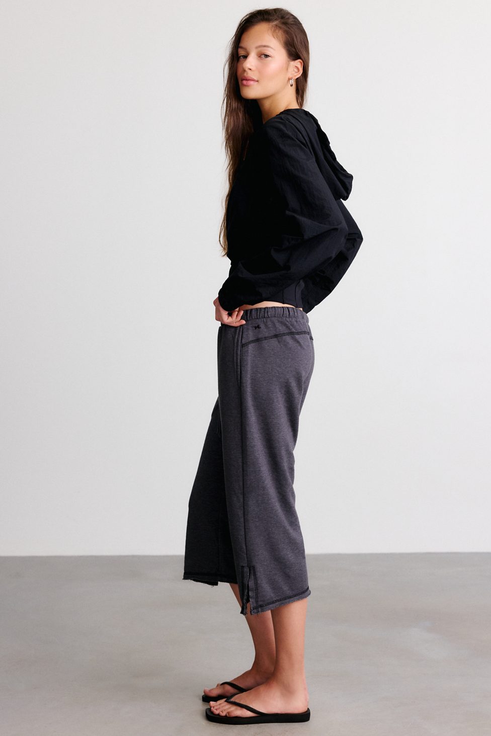 Out From Under Spring Breaker Slouch Capri Pants - Dark Grey