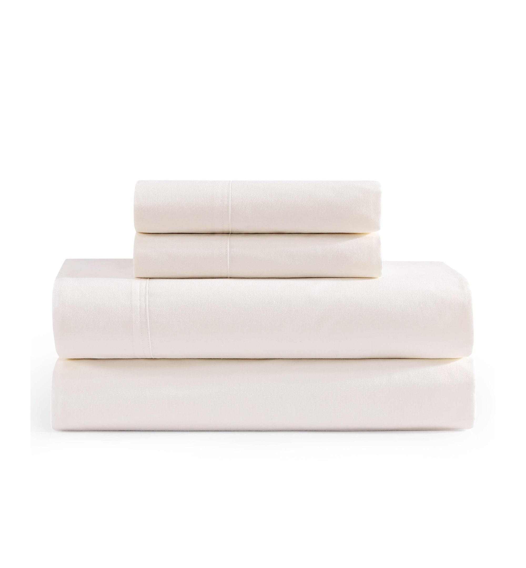 Tommy Hilfiger Solid 200-Thread Count Cotton Percale Sheet Set - Ivory