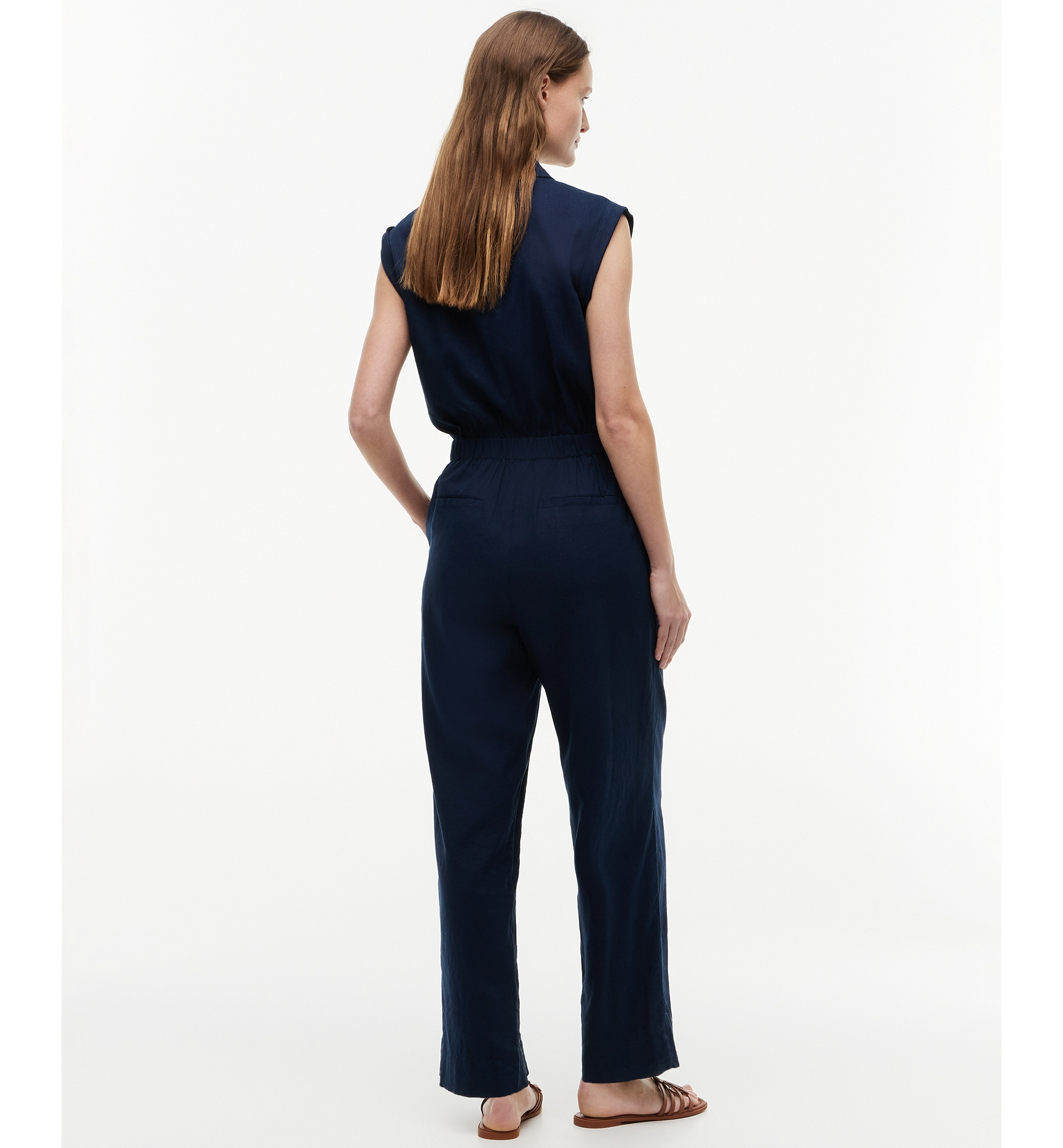 Tommy Hilfiger Women's Belted Collared Jumpsuit - Dark Night