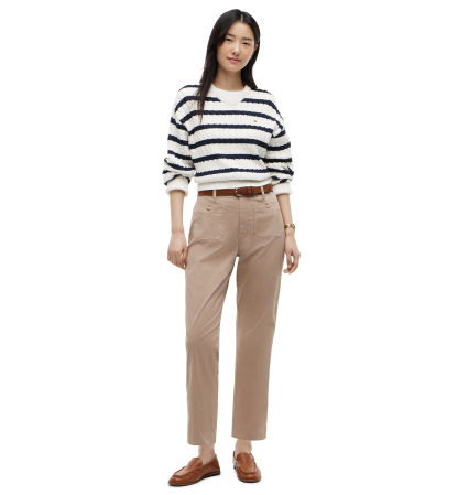 Tommy Hilfiger Damen-Twill-Chinohose mit aufgesetzten Taschen – Beige