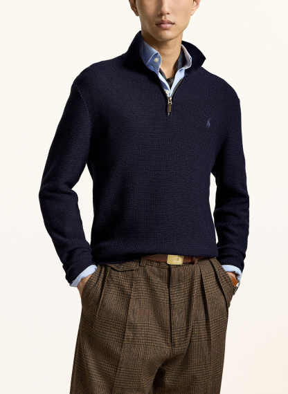 POLO RALPH LAUREN Strick-Poloshirt – DUNKELBLAU