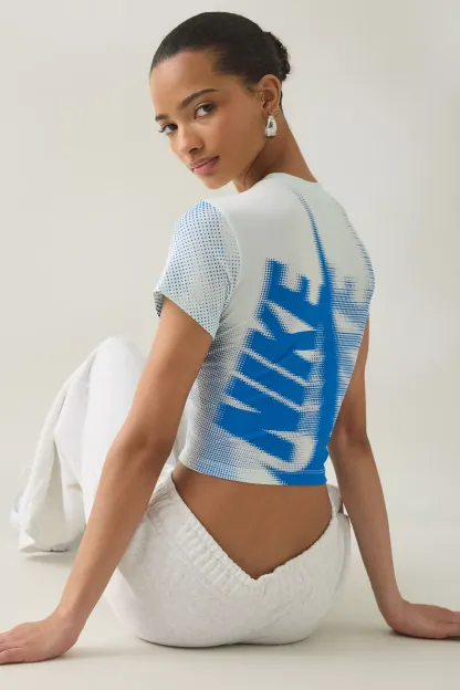 Nike Sportswear Chill Knit Graphic Crop Tee - White