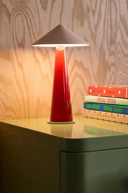 Tipsy Ombré Portable LED Table Lamp - Powder Pink/Dark Red
