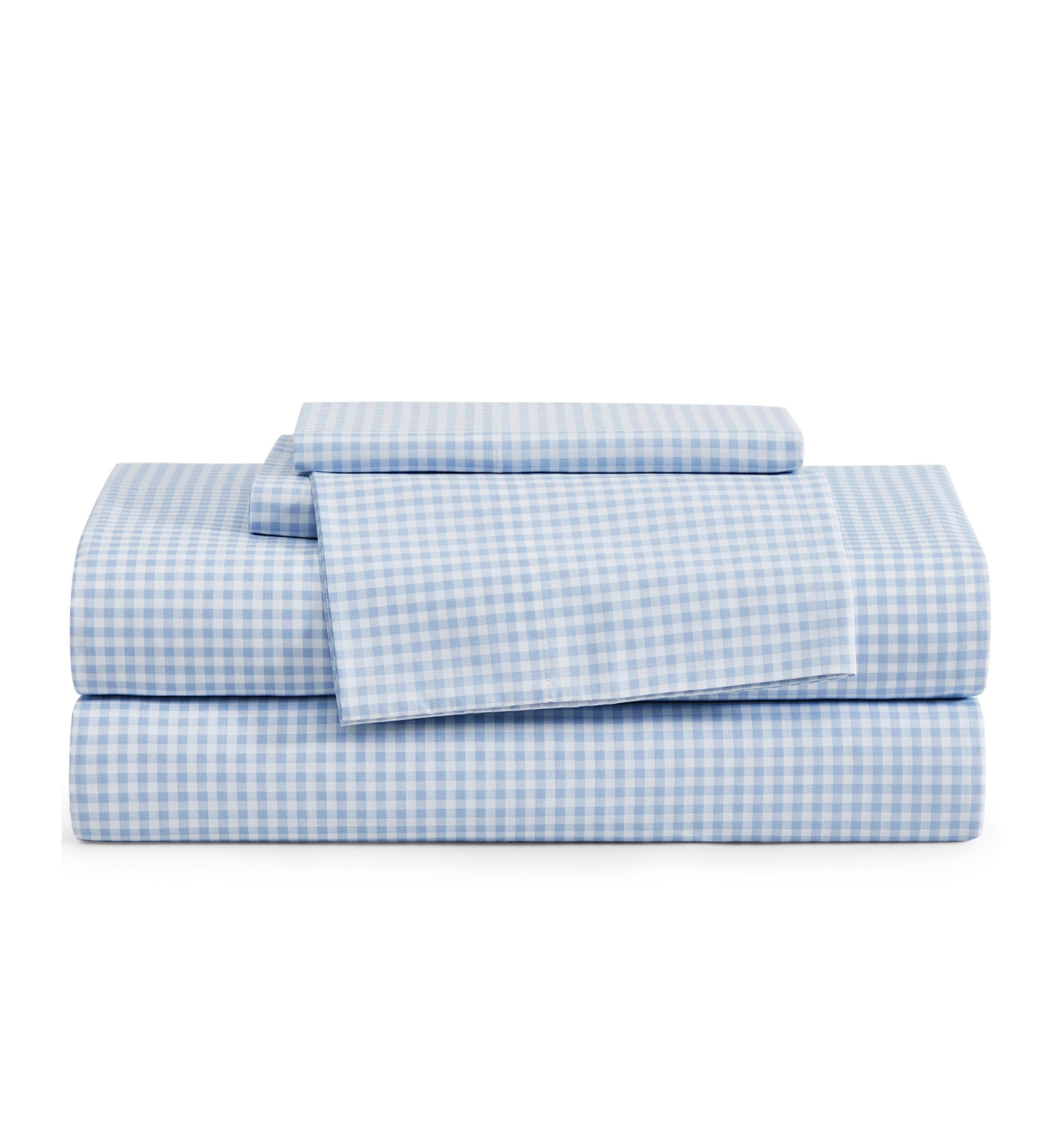 Tommy Hilfiger Printed 200-Thread Count Cotton Percale Sheet Set - Gardena Check Blue