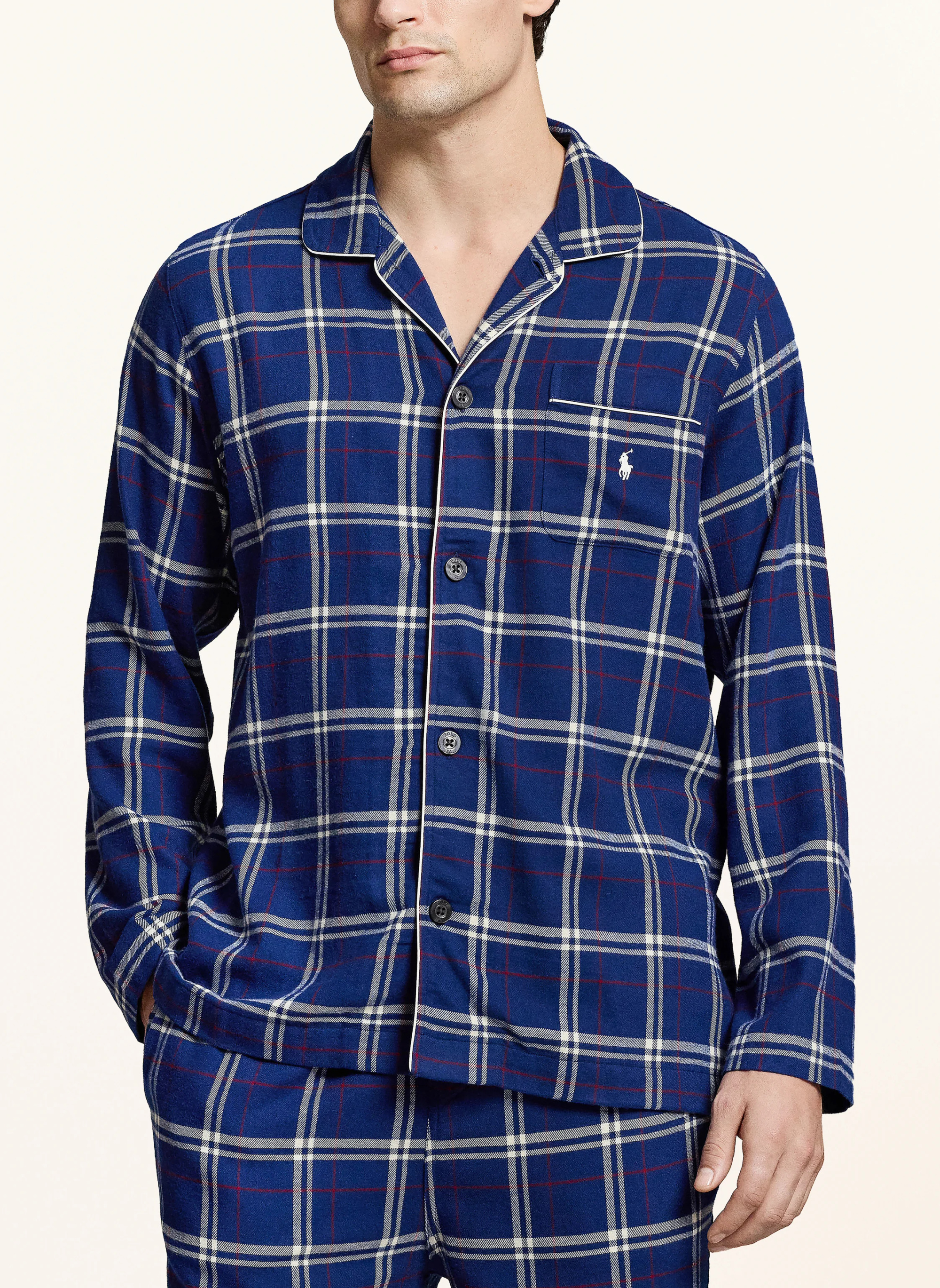 POLO RALPH LAUREN Flanell-Schlafanzug – DUNKELBLAU / DUNKELROT / WEISS
