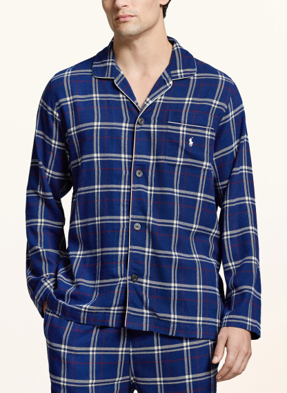 POLO RALPH LAUREN Flanell-Schlafanzug – DUNKELBLAU / DUNKELROT / WEISS