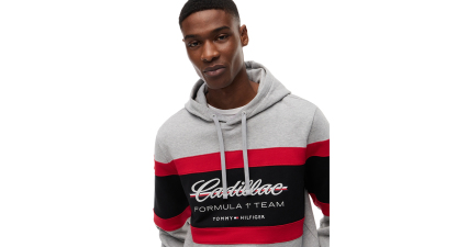 Tommy Hilfiger x Cadillac F1® Men's Panelled Script Hoodie - Light Gray Heather