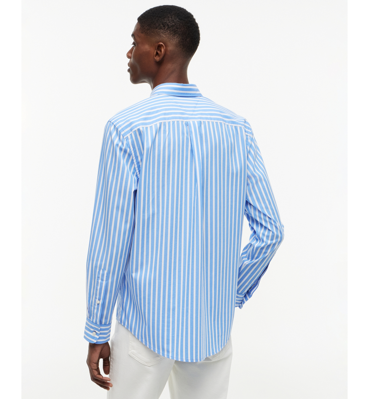 Tommy Hilfiger Regular-Fit Men's Flex Poplin Stripe Shirt - Blue Spell / Stripe