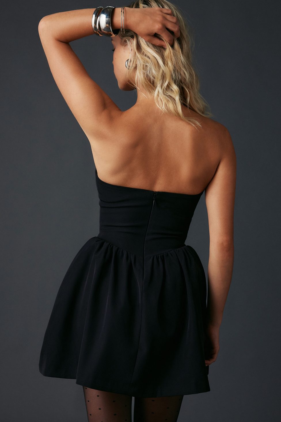 Kimchi Blue Sugar Plum Strapless Corset Mini Dress - Black