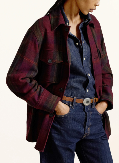 POLO RALPH LAUREN Flanell-Overshirt – DUNKELROT