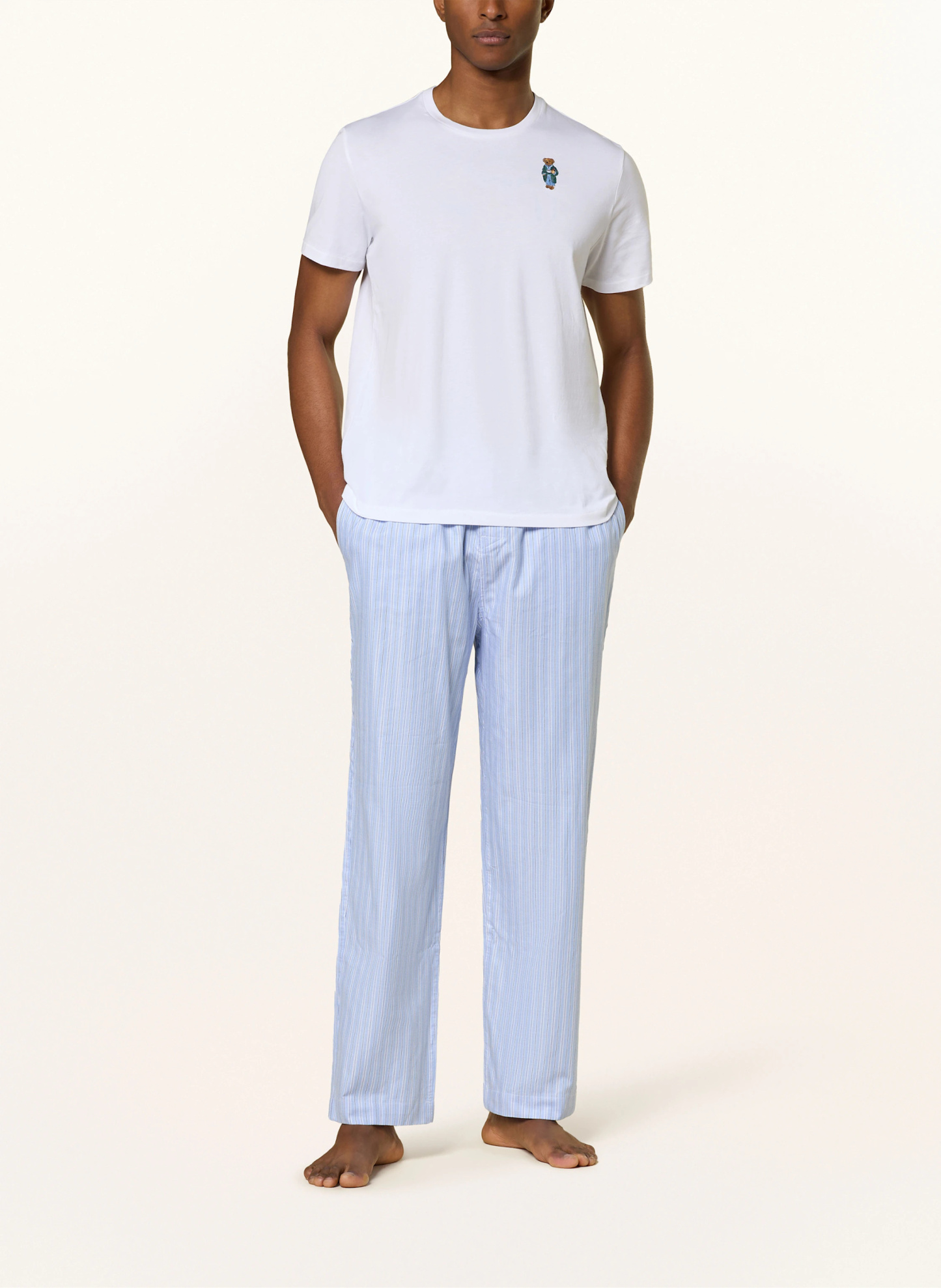 POLO RALPH LAUREN Schlafanzug – HELLBLAU / WEISS / DUNKELBLAU