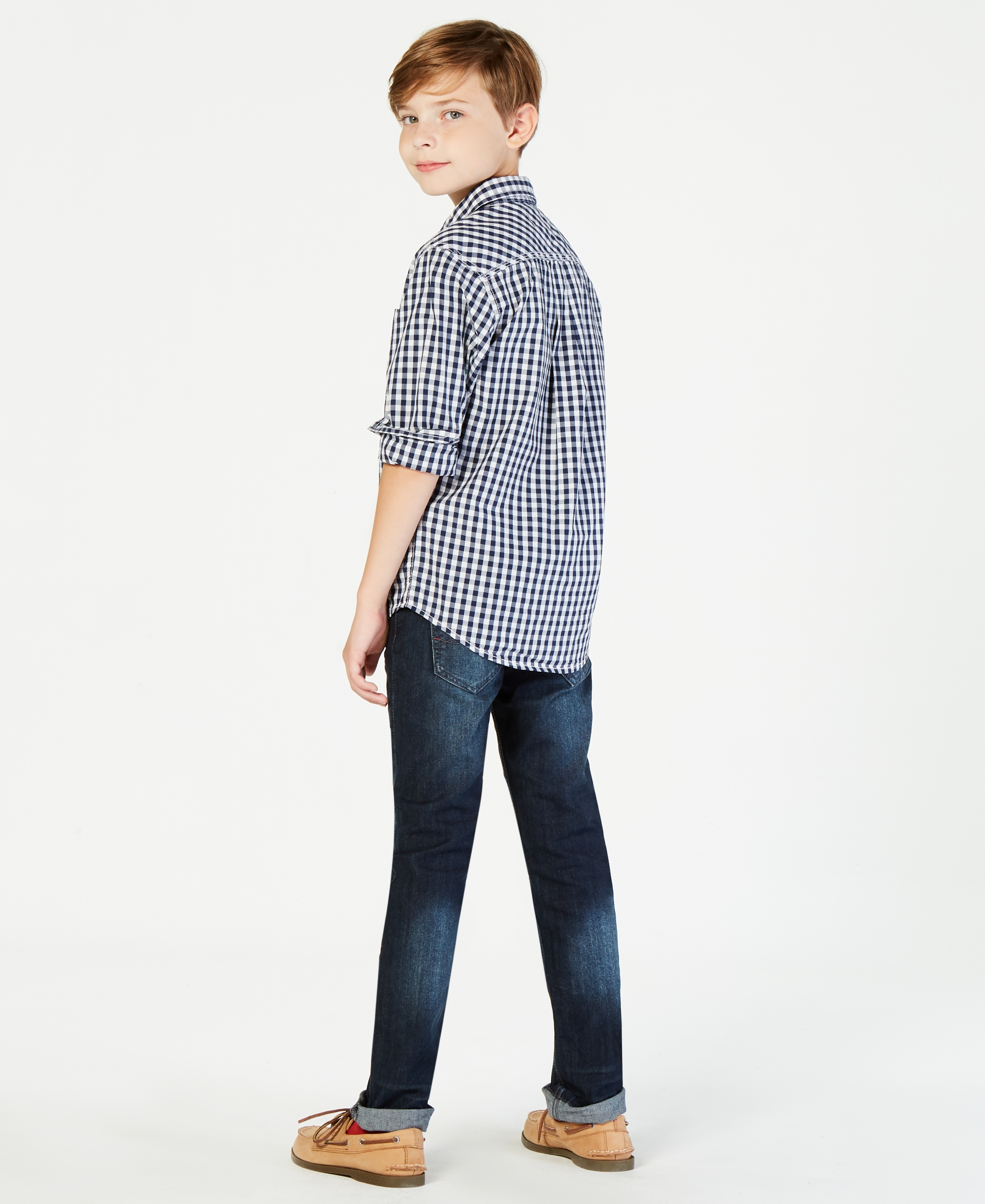 Tommy Hilfiger Boys' 8-20 Baxter Gingham Button-Down Shirt - Flag Blue