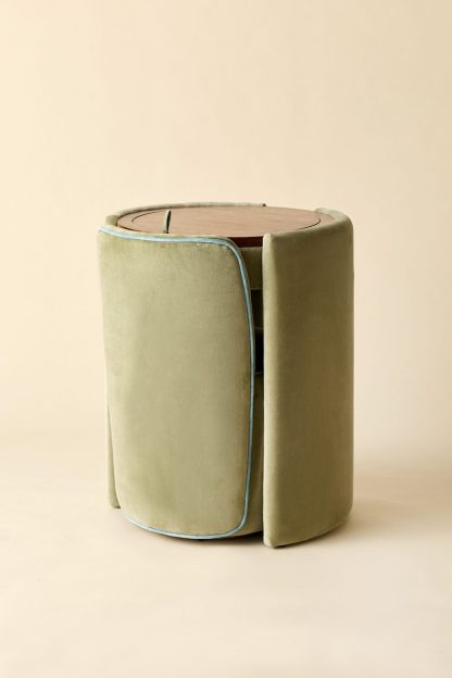 Jane Upholstered Vanity & Stool Set - Green