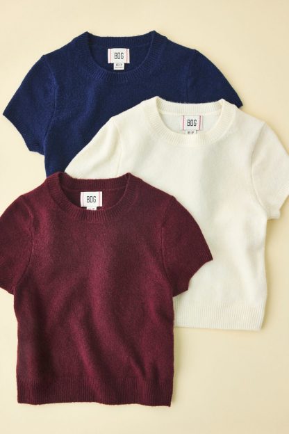 BDG So Soft Short Sleeve Sweater - Maroon