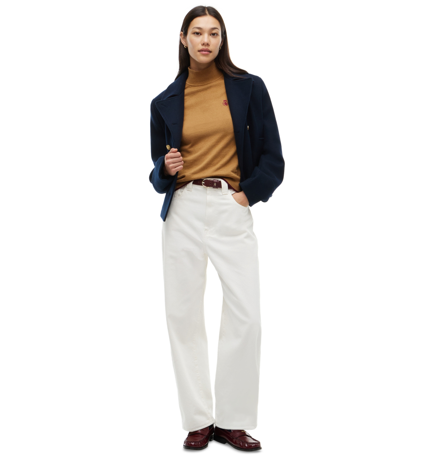 Tommy Hilfiger Women's American Icons Sleeveless Turtleneck Cotton/Cashmere-Blend Vest, Macy's Exclusive - Sahara